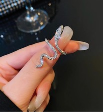 Silver adjustable snake - adjustable, ring