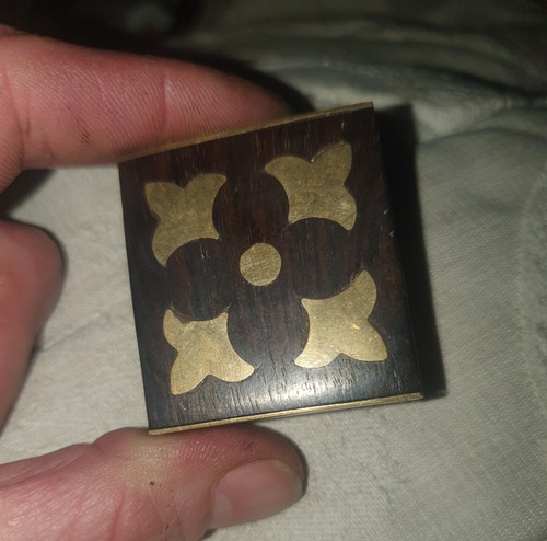 Vintage wooden brass - vintage, inlaid