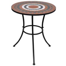 Bistro Table Terracotta and White 60 cm Mosaic vidaXL