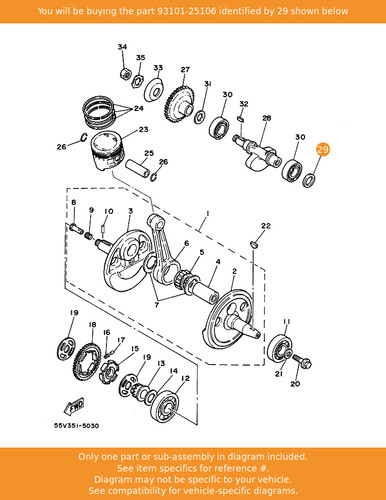 Yamaha oil seal 93101 25106 - oil, seal,