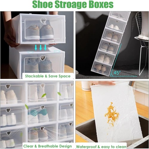 12x white plastic - shoe, storage