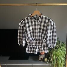 Red herring Black Gingham Check Corset Top - Size UK 14