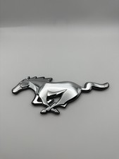 8" Chrome Running Horse Badge