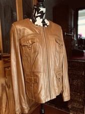 Women’s Tan Leather Jacket Size 16