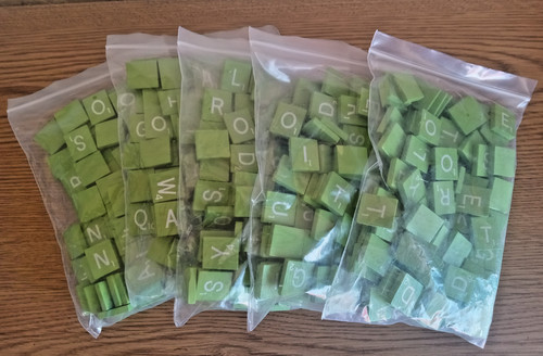 Green with white letters wood - green,