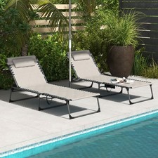 Set of 2 Foldable Sun Loungers