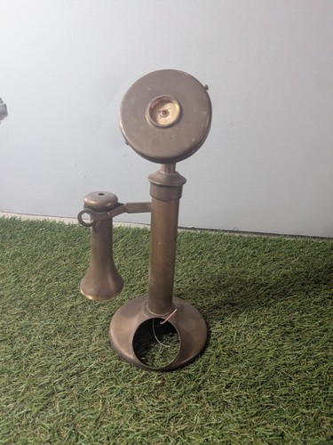 Old brss candlestick telephone - brss,