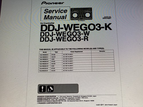 Pioneer ddj wego3k service - pioneer,
