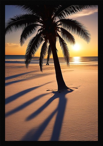 Epic tropical beach framed - tropical,