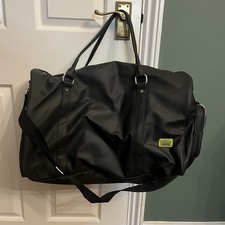 Large black faux leather