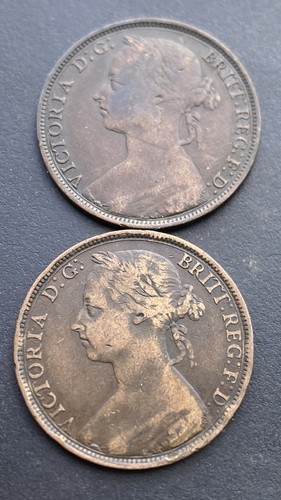 1887 1889 victoria pennies - victoria,