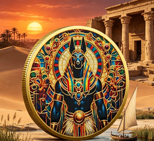 Anubis coin egyptian death - coin:,