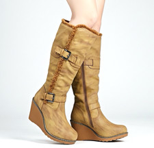 Womens Knee High Boots Wedge