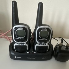 Binatone Terrain 550 Twin Walkie-Talkies in Black /w Charger Dock & AC Adapter