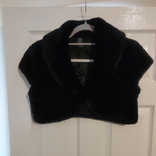 Next black faux fur bolero - black,