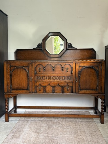 Antique oak sideboard - antique, barley
