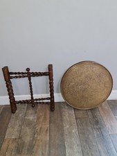 Vintage brass tray table - vintage,