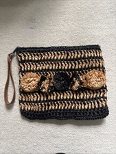 Rattan Style Clutch Bag With