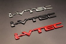 i-vtec i vtec Side Fender Wing Door Boot Badge Emblem Black Chrome Red for Honda