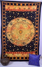 ASTROLOGY Zodiac Hippie Hippy Wall Hanging Indian Tapestry Throw Bedspread Decor