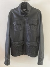 G - Star Originals Men’s Leather Biker Jacket  Size L