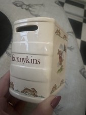 VTG Royal Doulton Bunnykins Book shape Money Box & bung Piggy Bank Savings bunny