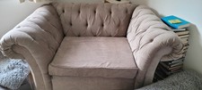 Next Chesterfield Gosford Button Back Snuggler Chair in Dark Mink colour