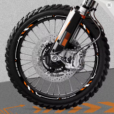 KTM 390 690 790 890 1190 1290 Wheel Rim Sticker Decals Set 21/18" Black Orange