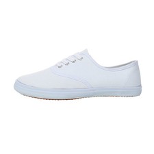 Mens Women White Canvas Plimsolls Retro Lace Up Trainers Comfortable Classic New