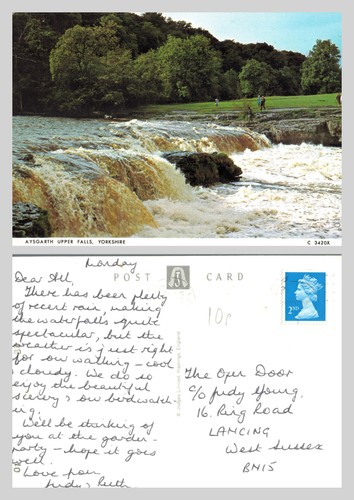 Vintage postcard aysgarth - vintage,