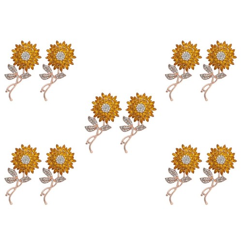 Yellow alloy flower - yellow, lapel