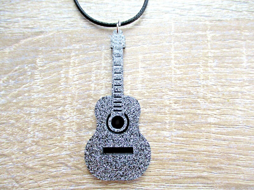 Sparkle glitter guitar pendant - guitar,