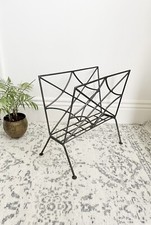 MAGAZINE RACK - Original Vintage Super Heavy Wrought Iron Habitat - Hand Made