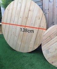 Chunky Rustic (138cm) Reclaimed Wood Round Tabletop -Sanded-Pallet Wood-No Legs 