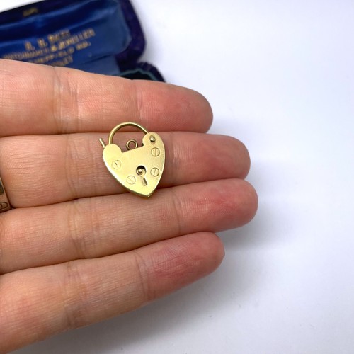 Vintage 9ct gold heart padlock - 9ct,