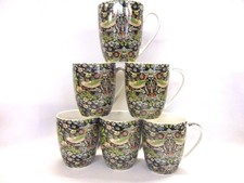 Set of 6 William Morris Black