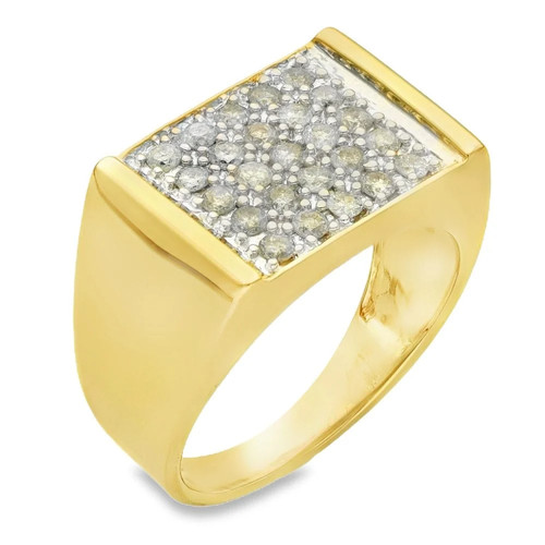 9ct yellow gold diamond - 9ct, square