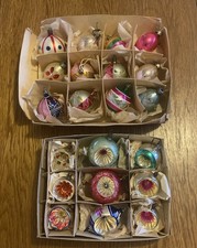 21x Vintage Glass Mercury Christmas Tree Baubles Some Concave 