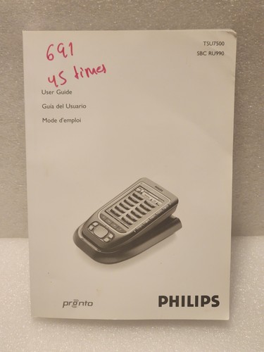 Philips pronto tsu7500 user - pronto,