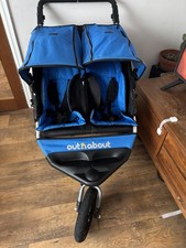 Out N About Nipper 360 V4 Double  All-Terrain Buggy Pushchair In lagoon Blue 