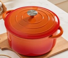 Round Enameled Cast Iron Pot
