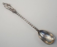 SZ653) Hallmarked Silver twisted stem Apostle collectors vintage spoon