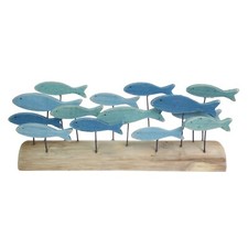 Wooden Shoal of Fish on a Log