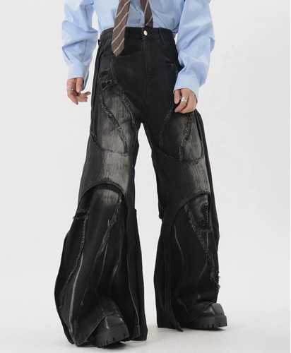 Men black denim - denim, flared