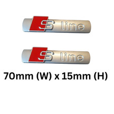 Audi S-Line2pcs Silver Badge