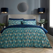 Christy Blue Peacock Duvet Set