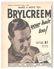 BRYLCREEM  :  Original Vintage 1938 Advert ~ POST FREE