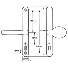 Door Handle Fullex 68mm Sprung
