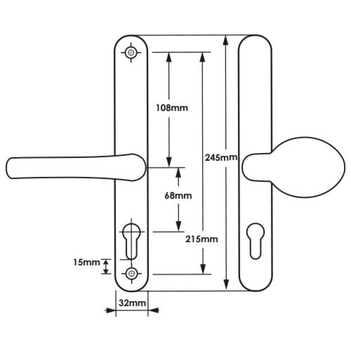 Door handle fullex 68mm - fullex,