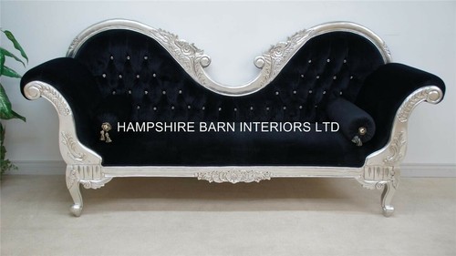 Black velvet hampshire chaise - hampshire,
